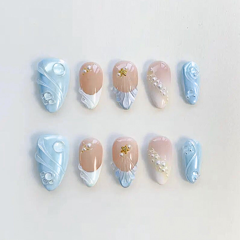 Acrylic nail set with elegant decorations Bowlift 1789119215
