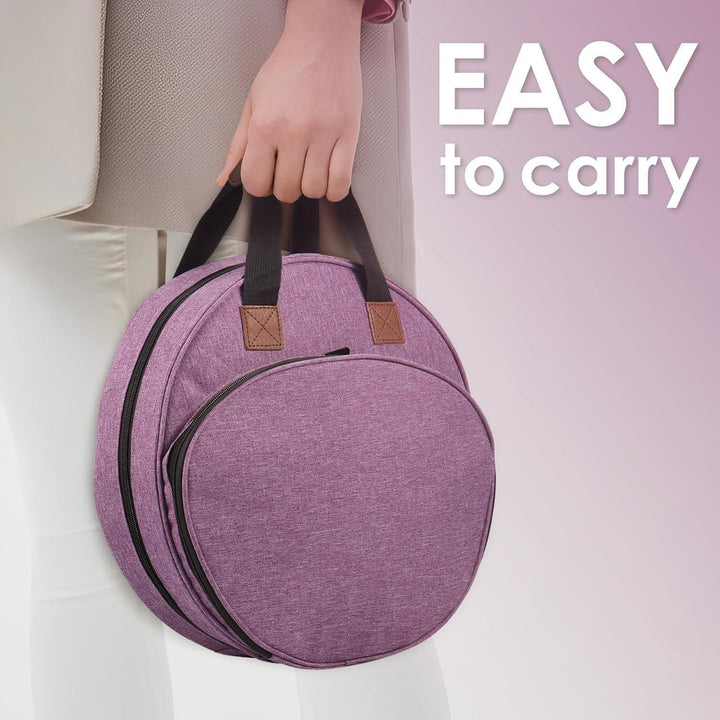 Round Tote Bag with Practical Two-Way Zipper Bowlift