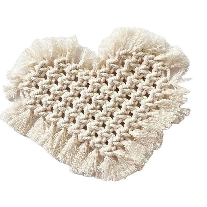 Decorative Macramé Heart-Shaped Trivet Bowlift