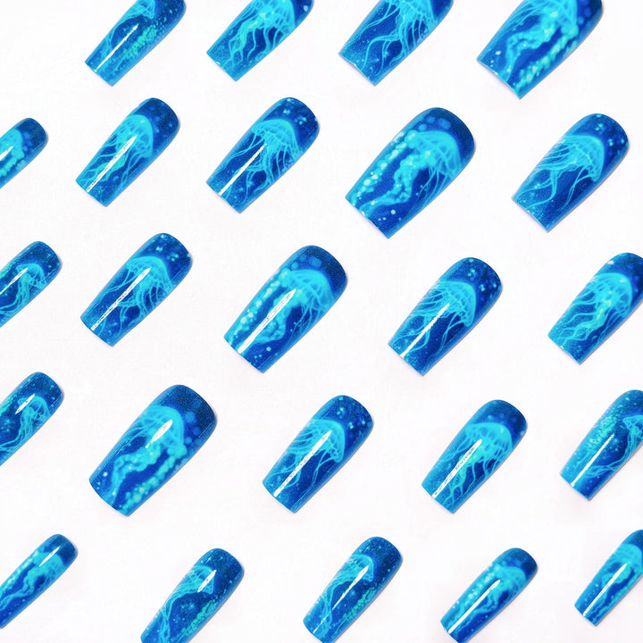 Glow-in-the-Dark Jellyfish Nail Art Bowlift
