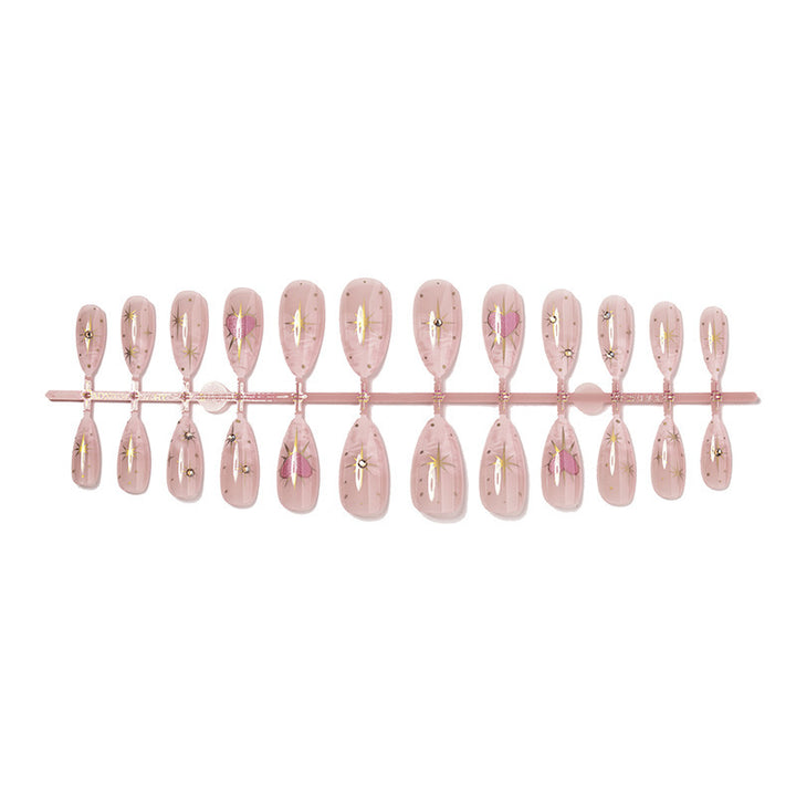 Art nail set with romantic leaf and flower accents Bowlift