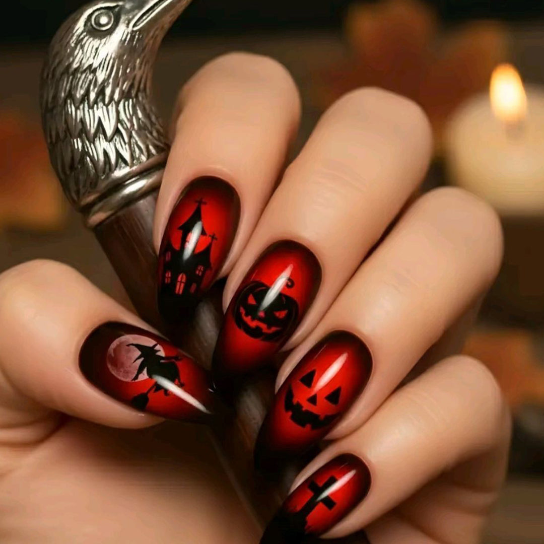 Halloween-Themed Gothic Nail Art Bowlift