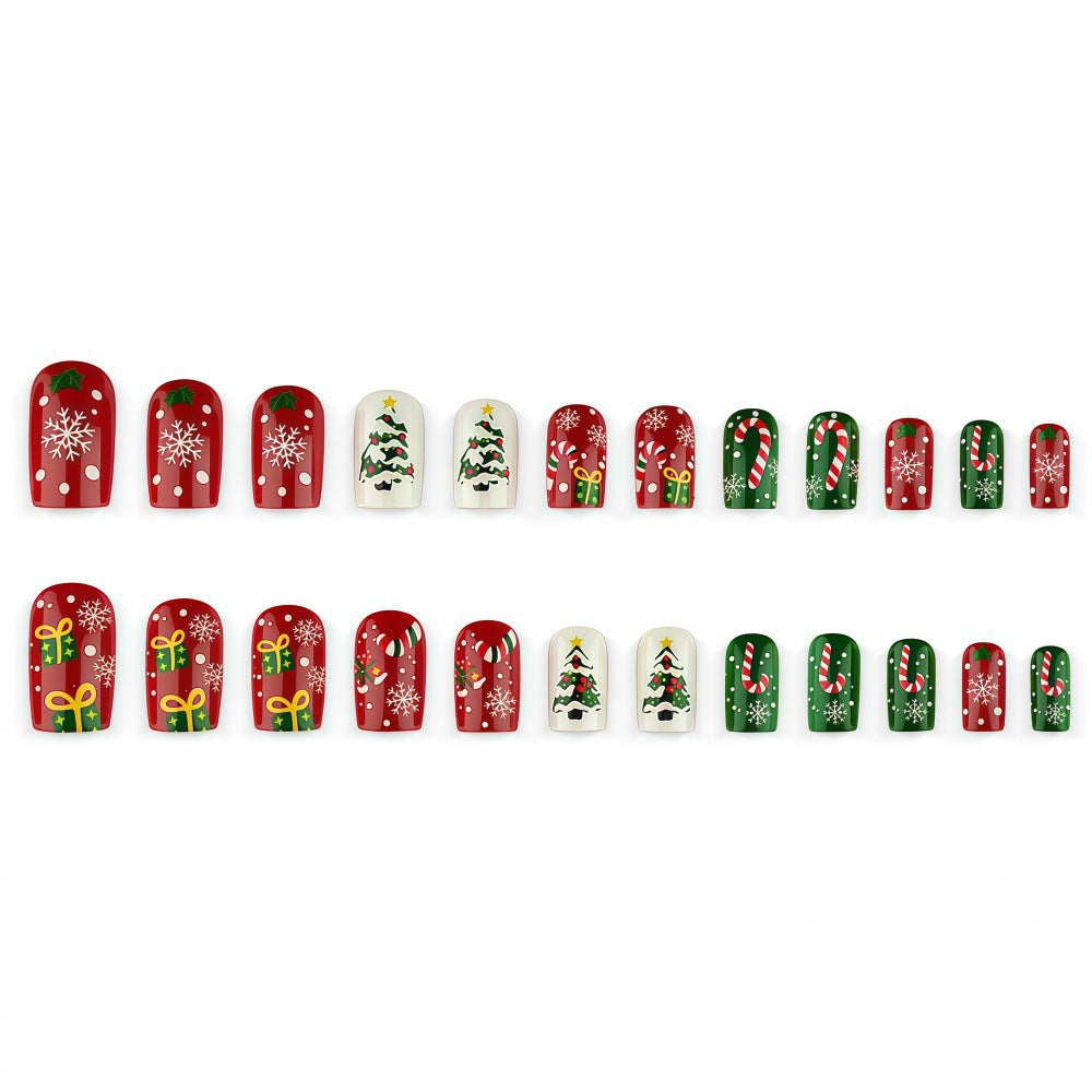 Christmas art nails in festive design Bowlift