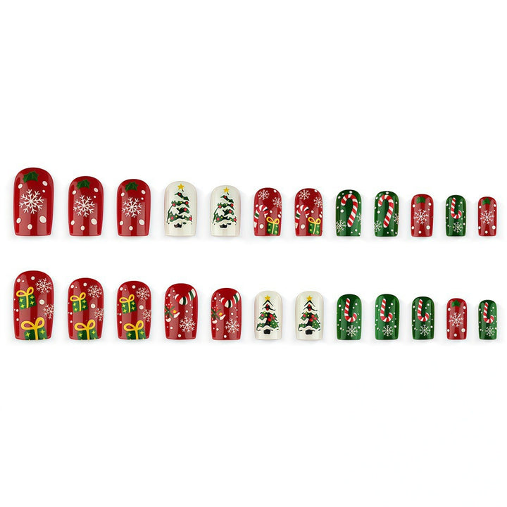 Christmas art nails in festive design Bowlift
