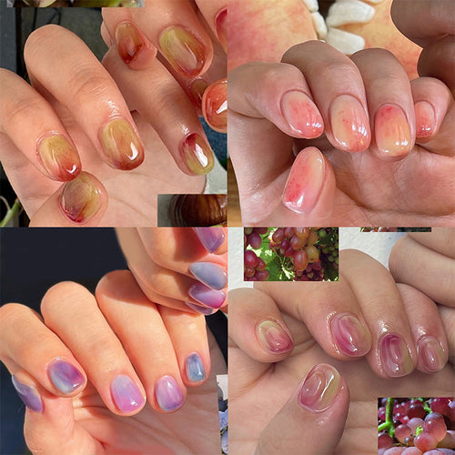 Artistic Marble-Effect Press-On Nail Set Bowlift