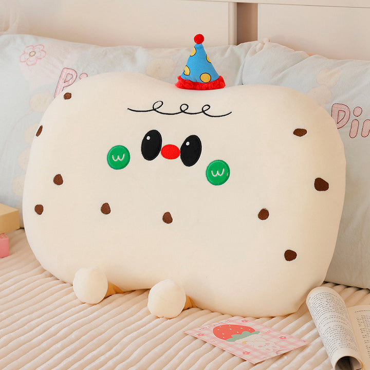 Plush pillow in cookie shape with cute face Bowlift