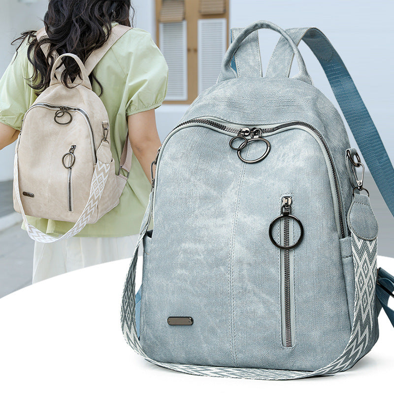 Versatile Textured Casual Backpack Bowlift