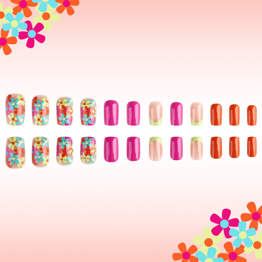 Fun Floral Press-On Nail Art Bowlift