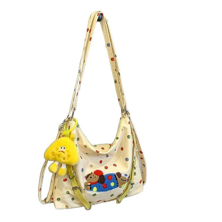 Playful Polka Dot Plush Crossbody Bag Bowlift