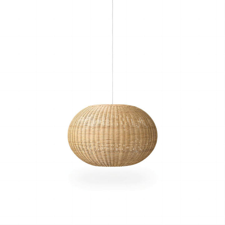 Stylish pendant lamp made from handwoven natural material Bowlift