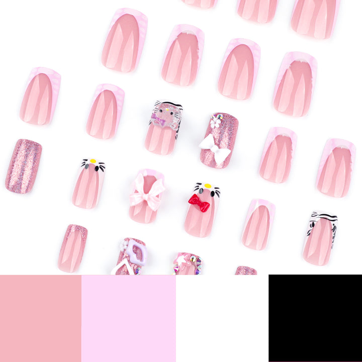 Artful nail art with cute motif accents Bowlift