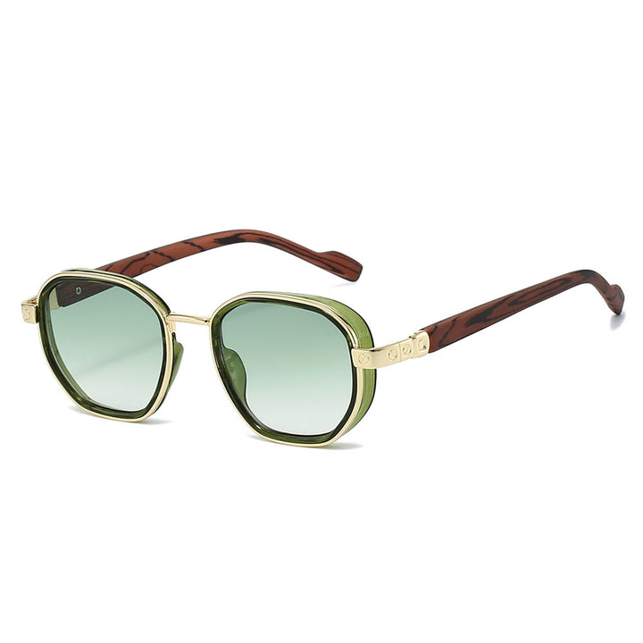 Geometric Framed Sunglasses with Luxurious Golden Accents Bowlift