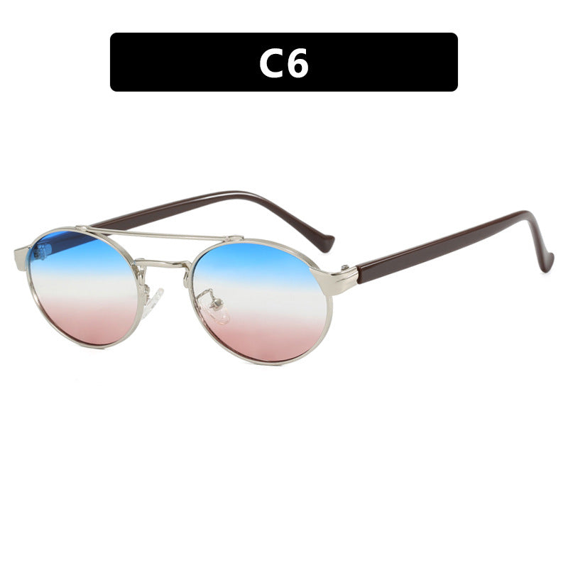 Ladies fashionable sunglasses in stylish round design with golden accents Bowlift