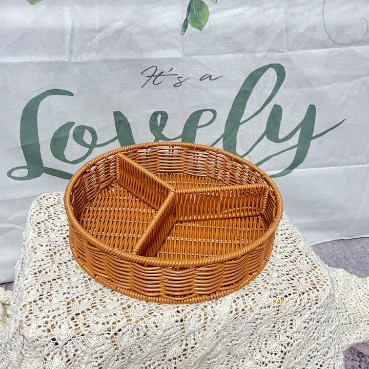 Women's leather storage basket with compartments Bowlift