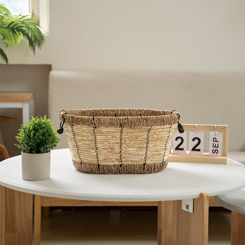 Versatile storage basket with sturdy woven design