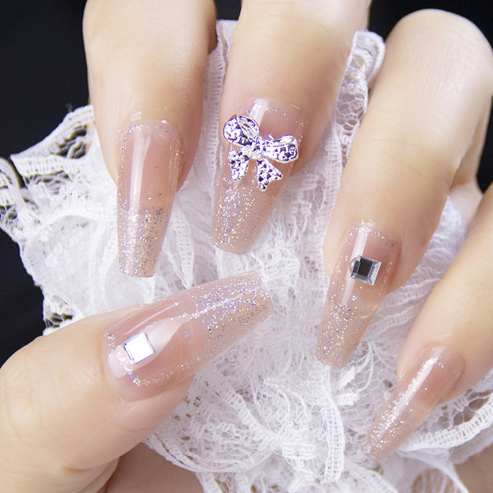 Artistic Nail Extensions with Flower Design Bowlift