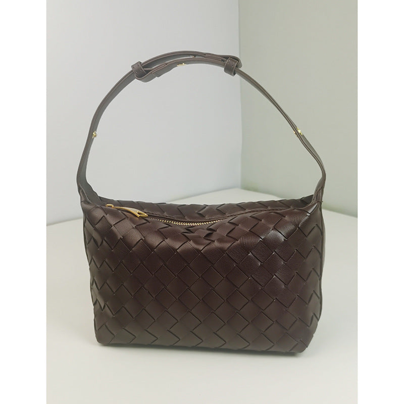 Woven Leather Satchel Bag Bowlift