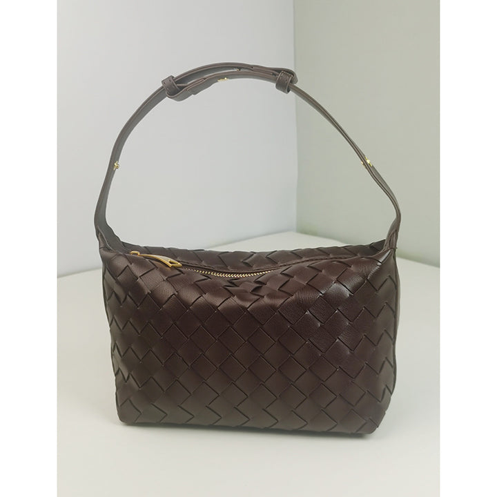 Woven Leather Satchel Bag Bowlift