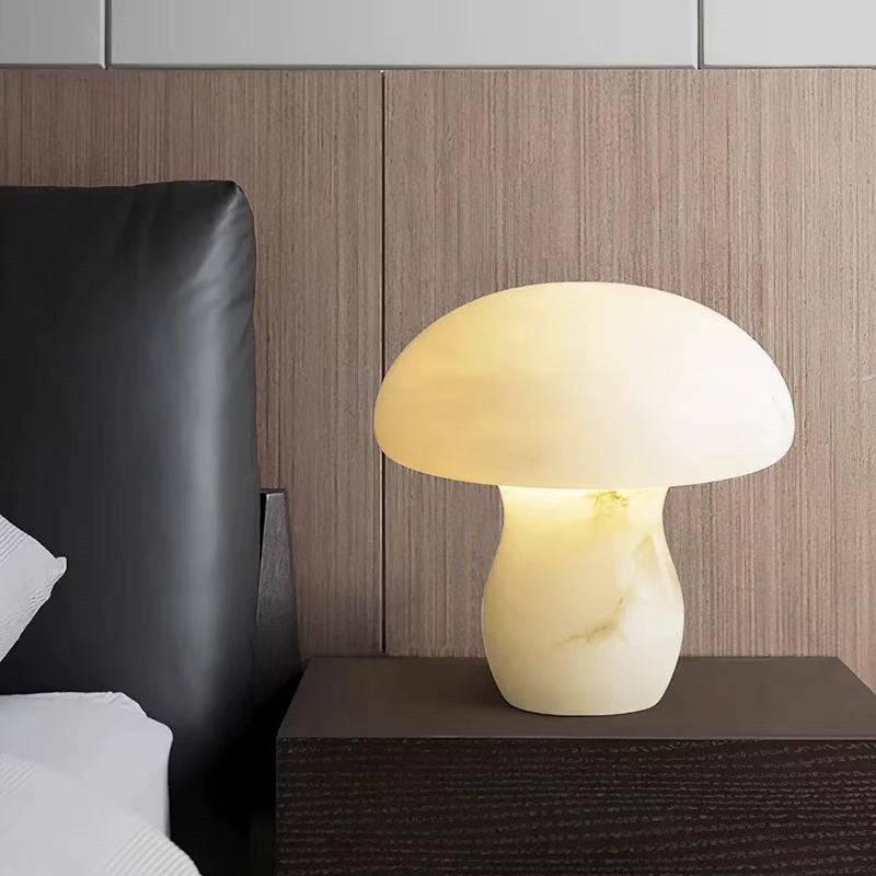 Elegant Alabaster Table Lamp with Artistic Design