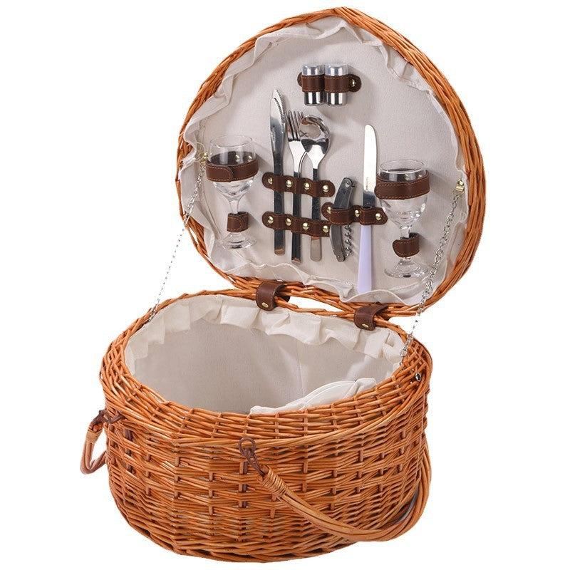 Women Handcrafted Basket with Practical Lid Bowlift