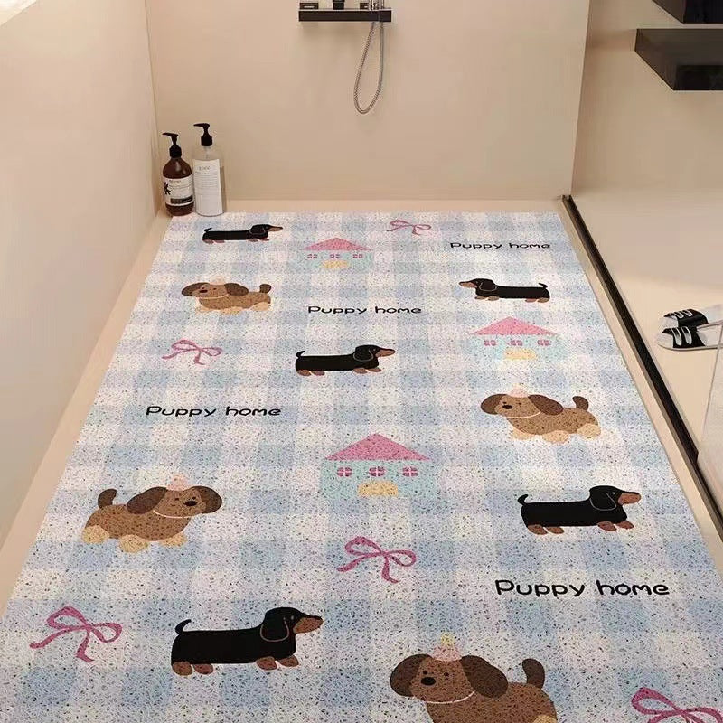 Playful Puppy-Themed Non-Slip Bathroom Mat Bowlift