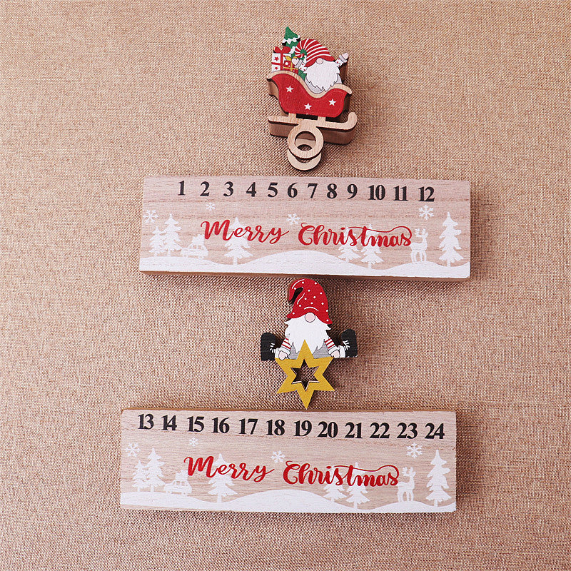 Wooden Christmas Old Man Countdown Calendar