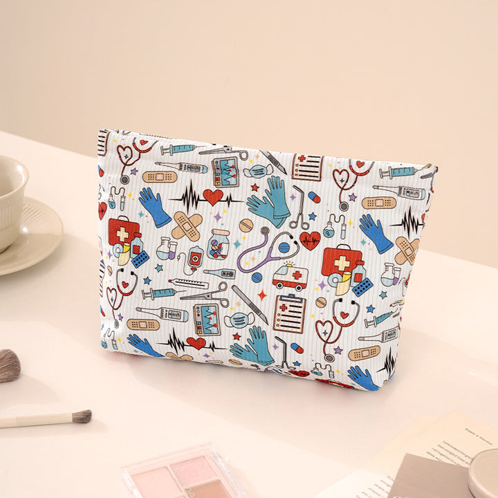 Playful Bow-Patterned Makeup Pouch Bowlift