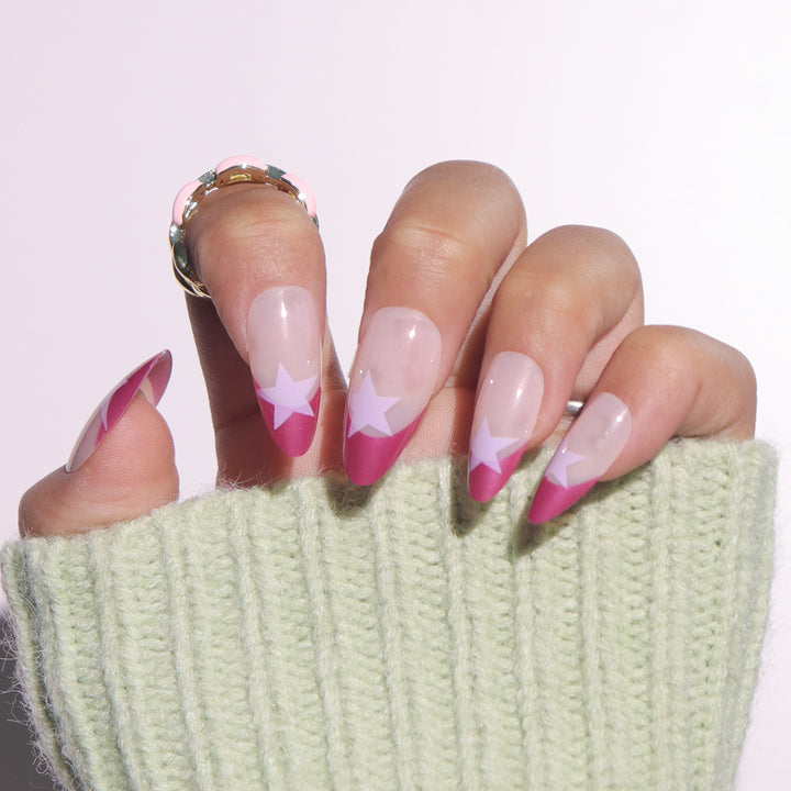 Star-Detail Stiletto Press-On Nails Bowlift