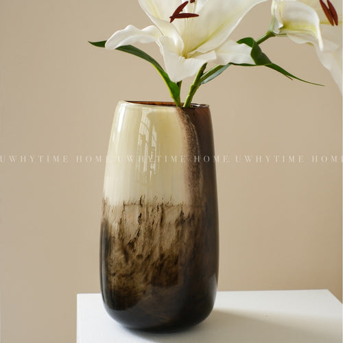 Contemporary Tall Handblown Gradient Glass Display Vase Bowlift