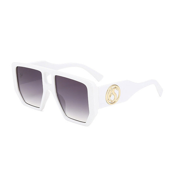Women’s square sunglasses with striking pattern and golden accents Bowlift