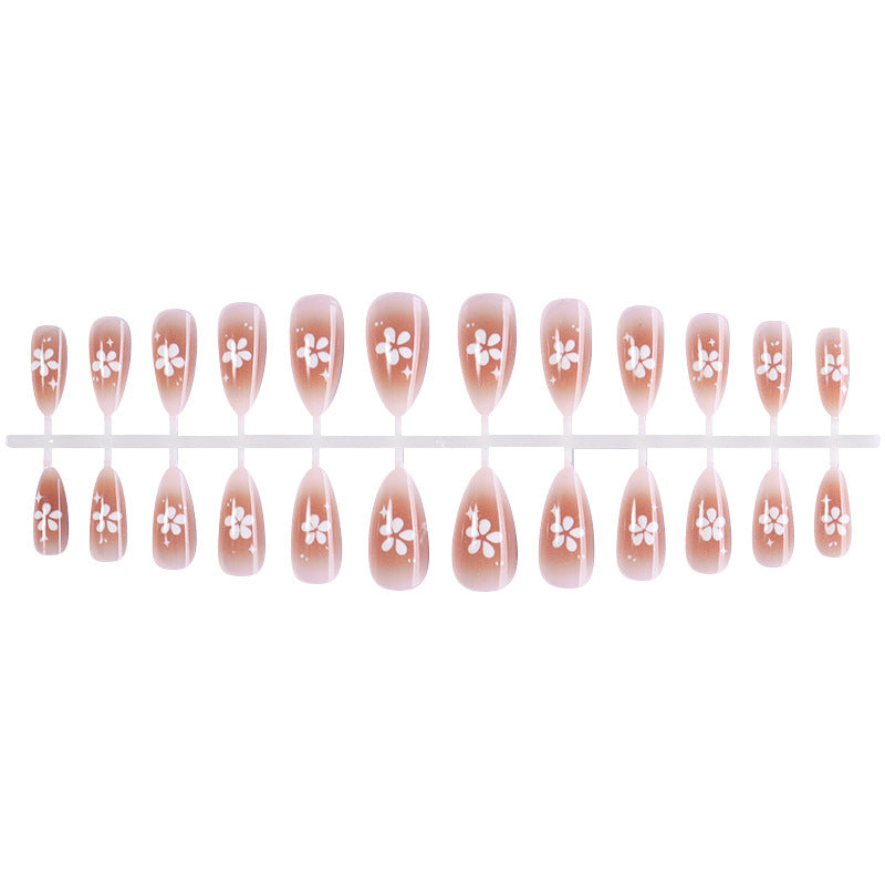 Artificial nail set with delicate floral motifs Bowlift