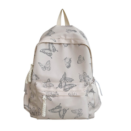 Elegant Butterfly Print Backpack Bowlift