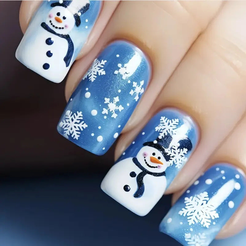 Artistic Winter-Themed Nail Art Bowlift
