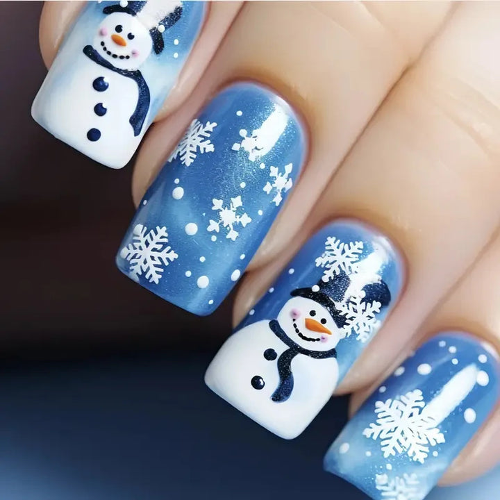 Artistic Winter-Themed Nail Art Bowlift