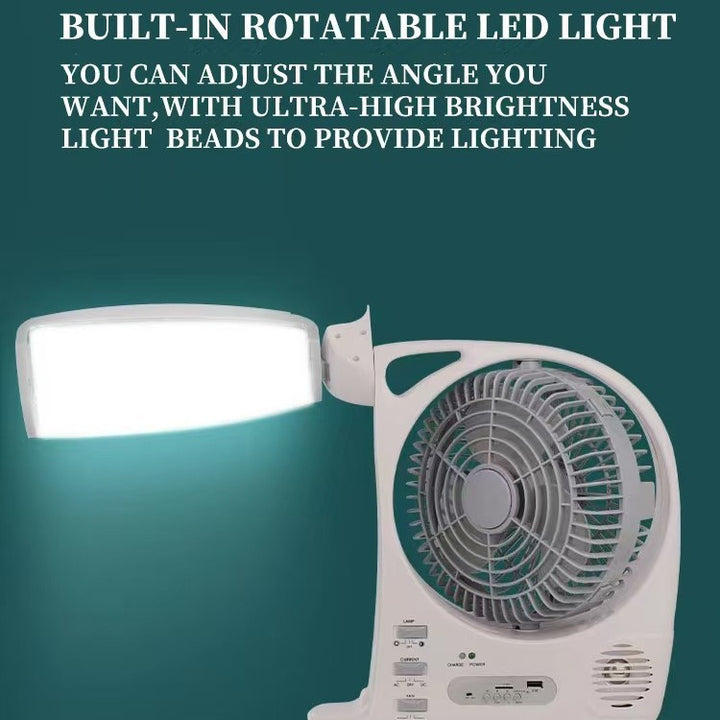Unisex portable solar-powered fan with LED lamp Bowlift