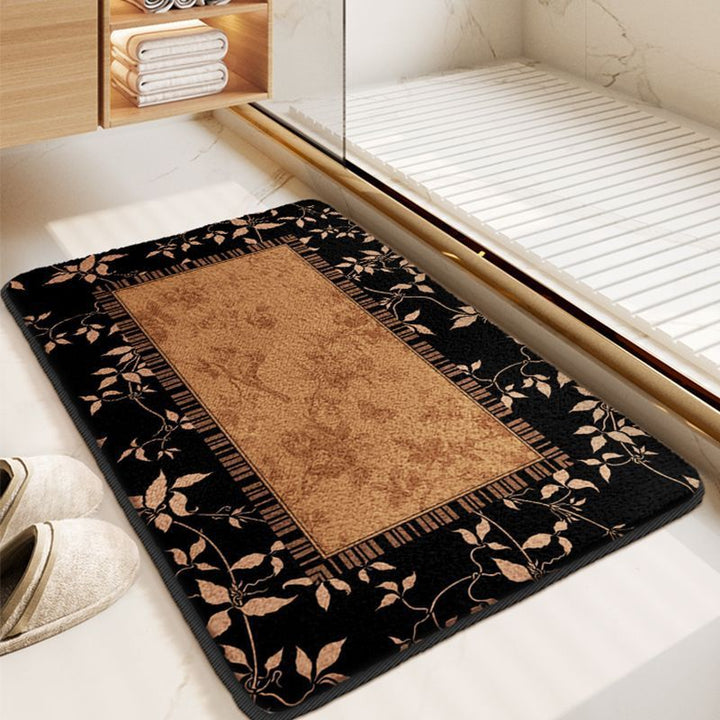 Soft Floral Pattern Bath Mat Bowlift