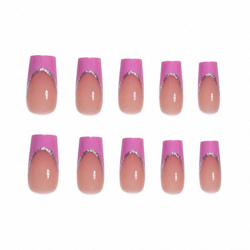Premium Artificial Nail Set with Elegant Decoration Bowlift