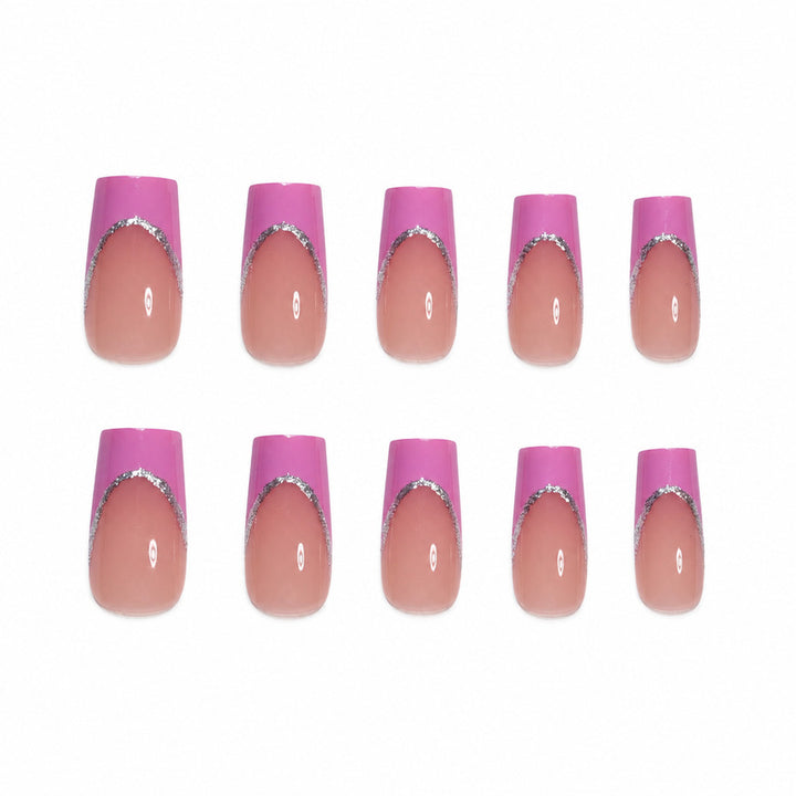 Premium Artificial Nail Set with Elegant Decoration Bowlift