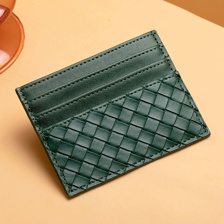 Woven Leather Cardholder Bowlift