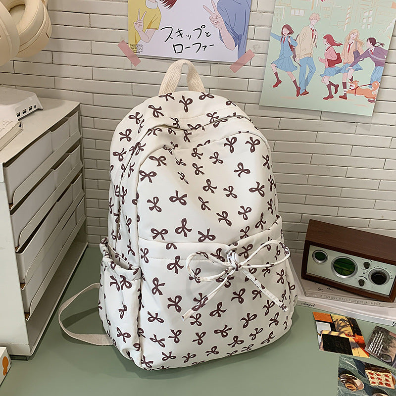 Cute Bow Patterned Backpack