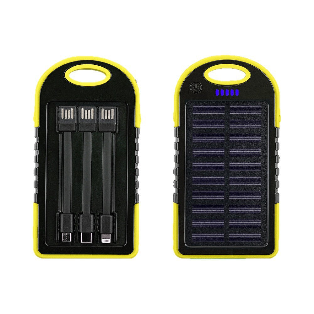 Portable Solar Power Bank with Integrated Cable Management and Fast Charging Function Bowlift