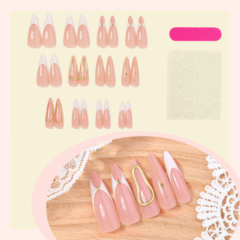 Acrylic nail set with glamorous rhinestones and decorative elements Bowlift