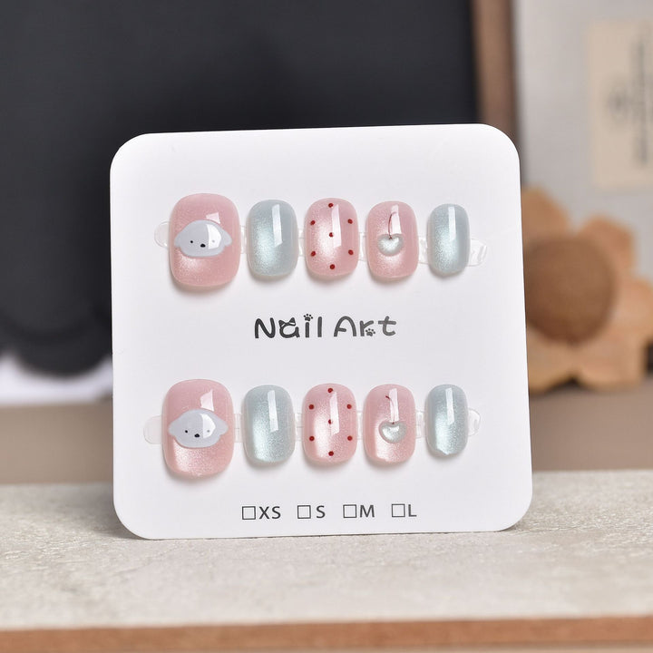 Artistic Star-Embellished Press-On Nail Set Bowlift