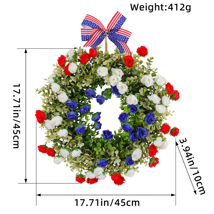 Unisex nan patriotic pom pom front door wreath with star embellishments Bowlift