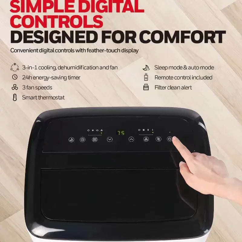 Unisex One Size smart portable air conditioner with WiFi app control, dehumidifier, fan and digital touch display Bowlift