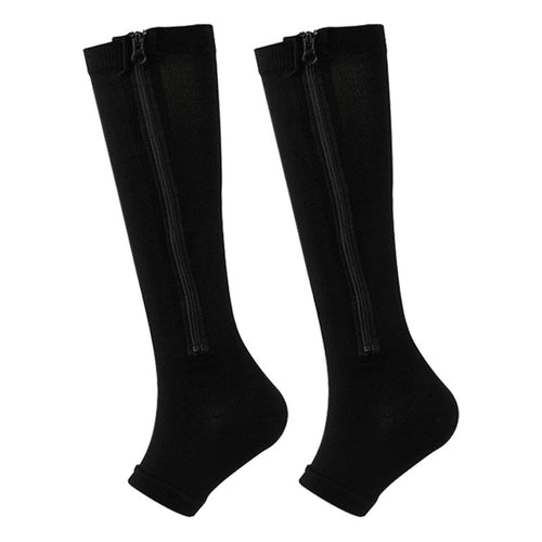 BowLift | Women’s Medical Knee-High Compression Socks | Zipper Open Toe
