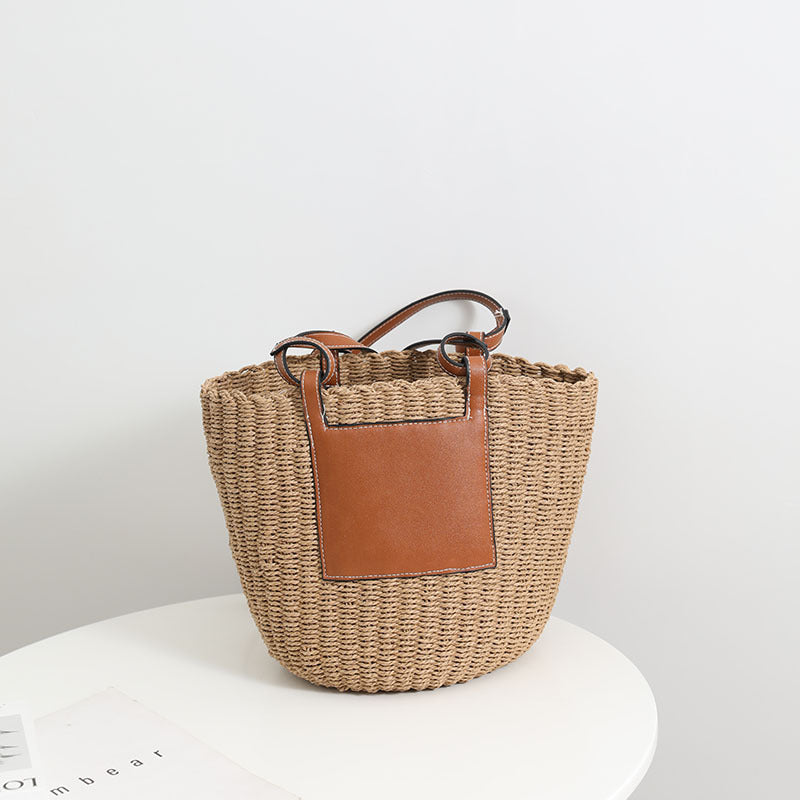 Basket bag with elegant leather detail Bowlift