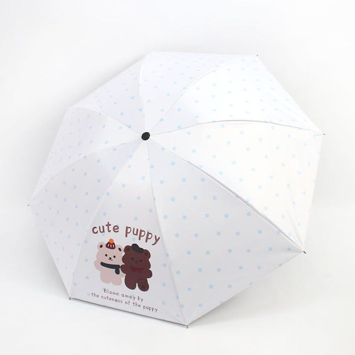 Ladies Folding Umbrella with Cute Animal Design Bowlift