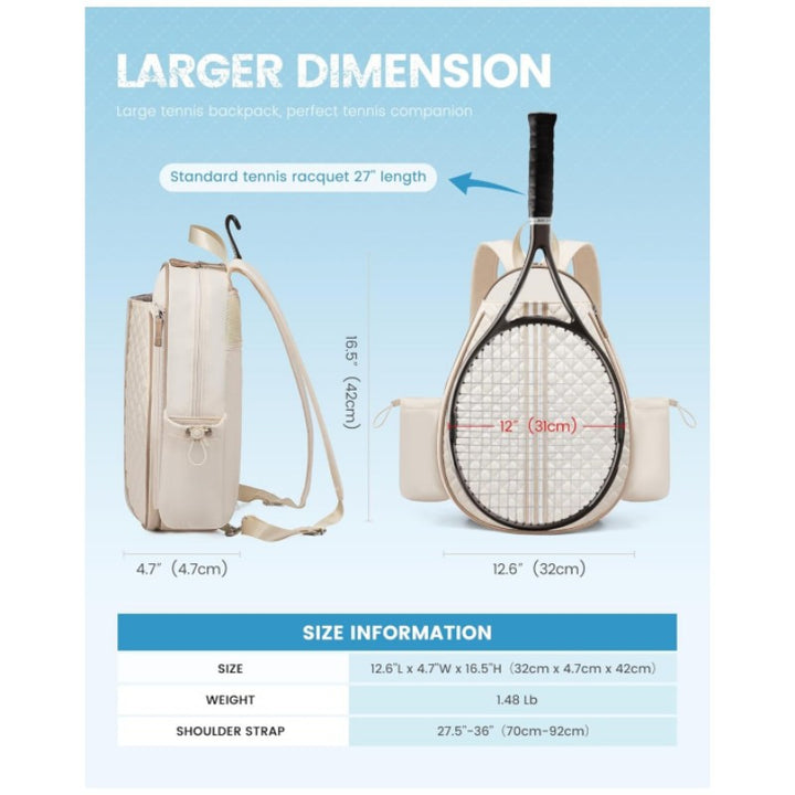 Ergonomic Tennis Racket Backpack Bowlift