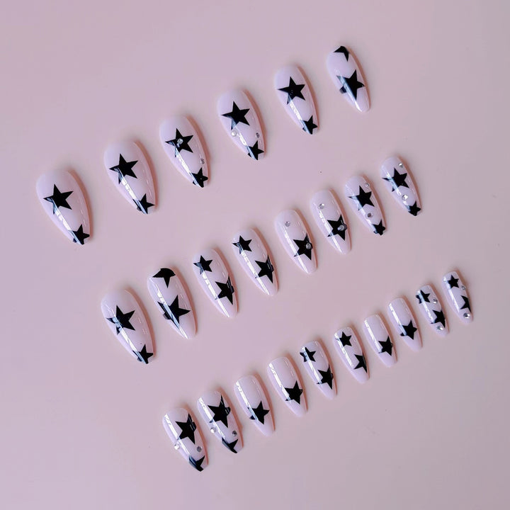 Star-Embellished Stiletto Nail Art Extensions Bowlift